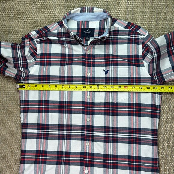 American Eagle Classic Fit Plaid Button Down Shirt - Picture 9 of 11